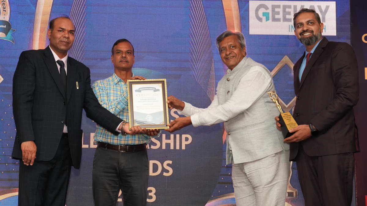 GeekayInfotech1's tweet photo. Excited to announce that Geekay Infotech won the Best Tech Company Award of 2023! 🏆 This award highlights our team's dedication to excellence and innovation. 😊 🎉 🎊

#TechExcellence #AwardWinners #berkshiremedia #TeamGeekay https://t.co/xPiRCESBkI