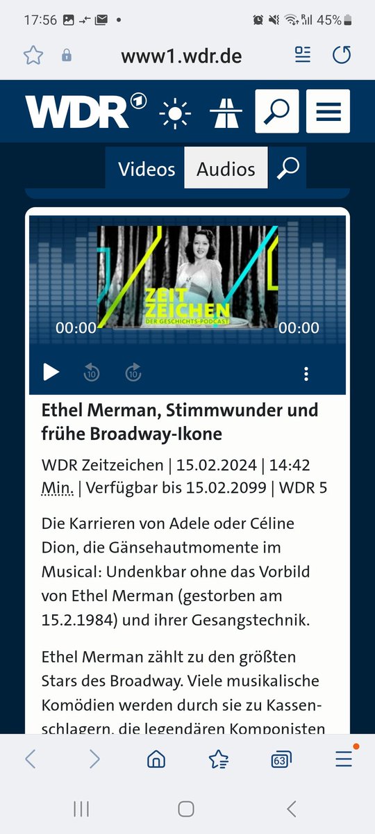 9:45 WDR Interview heute mit mir über Ethel Merman. Herzlichsten Dank Jana Fischer für den tollen Austausch.

www1.wdr.de/mediathek/audi…

 @wdr #ethelmerman #stefanierummel1 #Stimmintensität <a href="/estillvoice/">Estill Voice</a> #Belting #Twang #Vocalprojection #BroadwaystarEthelmerman