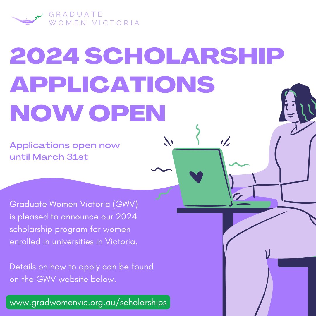gradwomenvic's tweet photo. ✨SCHOLARSHIP OPPORTUNITIES✨

GWV is pleased to announce our #scholarships for women/non-binary/gender diverse people enrolled in universities in Vic!

Follow the link in our bio for more information on eligibility criteria and how to apply! 

Applications close 31st March 2024 https://t.co/KAyG5qBuhg