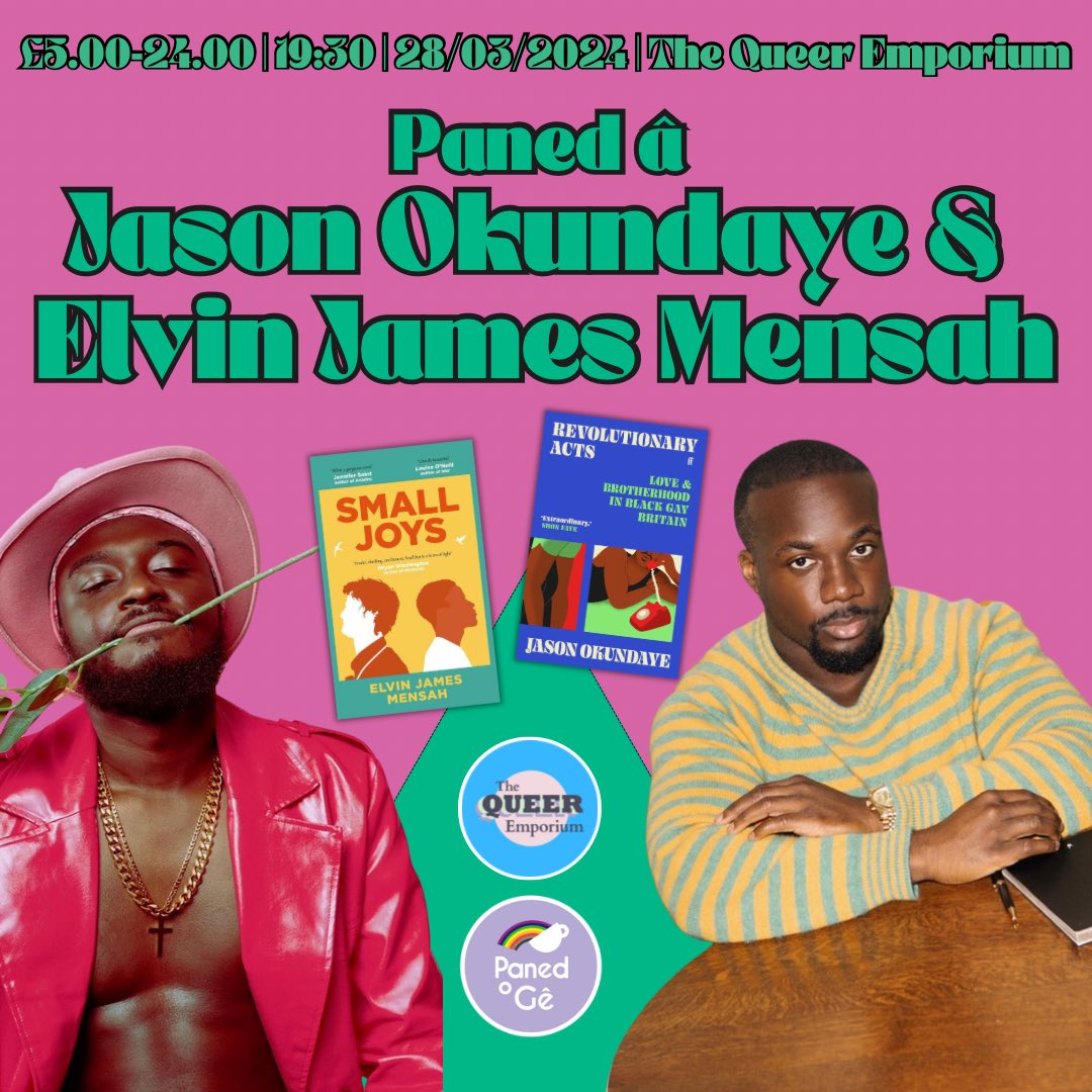 To celebrate the release of #RevolutionaryActs by @jasebyjason, we have none other than Jason Okundaye coming to @thequeeremporiu! He'll be discussing the book with Elvin James Mensah, author of #SmallJoys, one of our favourite novels released last year!