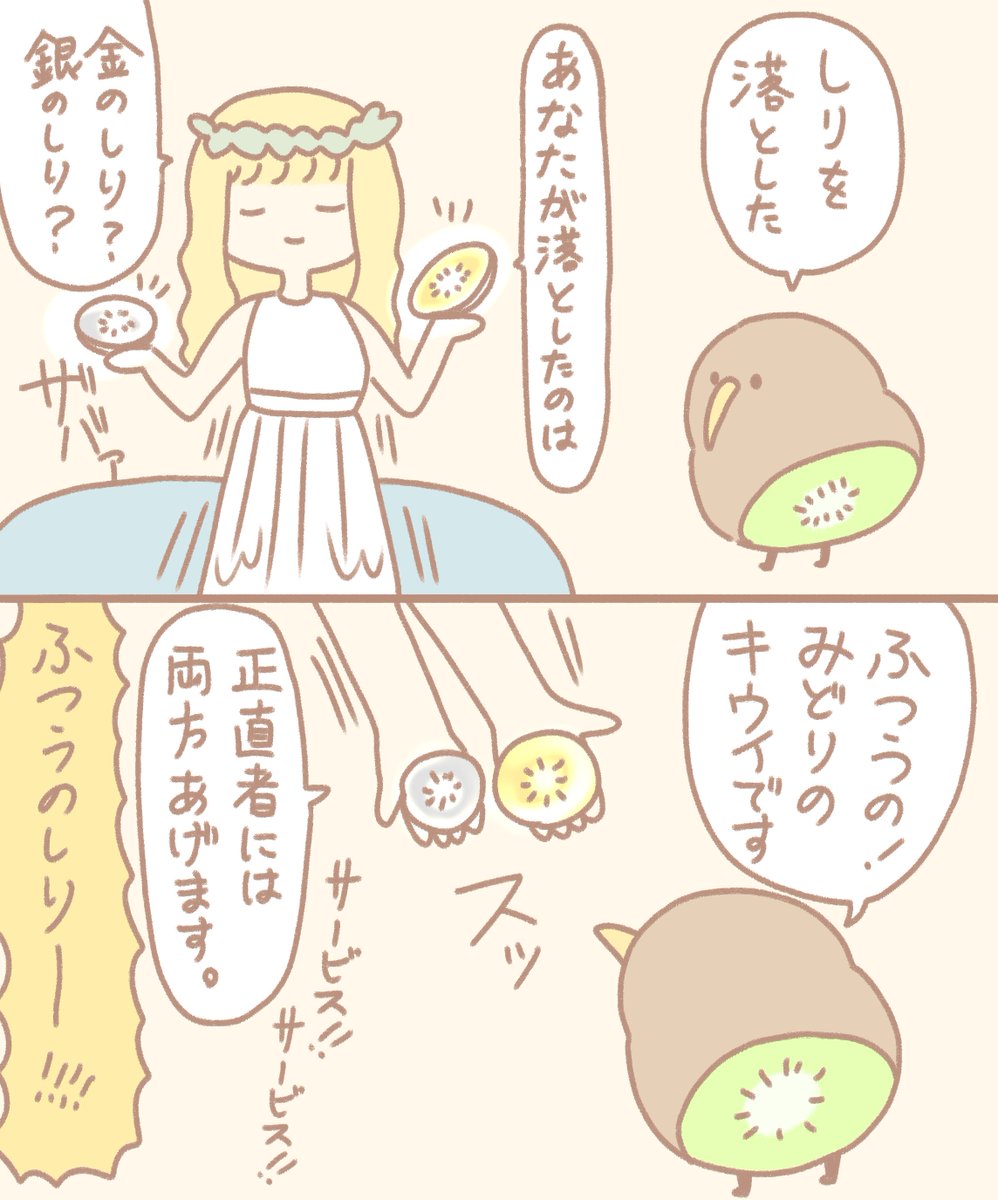 しりを落としたキウイ 
