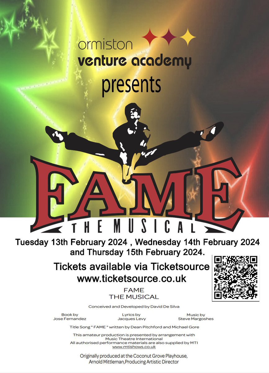 Miss C Gedge (@venture_perform) on Twitter photo It’s not too late to get your tickets! We have just added 19 seats for tonight’s performance of Fame! Get your tickets by scanning the QR code 🤩✨🎭💃🎶 <a href="/Venture_Create/">Create College</a> <a href="/OrmistonVenture/">Venture Academy</a> It’s not too late to get your tickets! We have just added 19 seats for tonight’s performance of Fame! Get your tickets by scanning the QR code 🤩✨🎭💃🎶 <a href="/Venture_Create/">Create College</a> <a href="/OrmistonVenture/">Venture Academy</a>