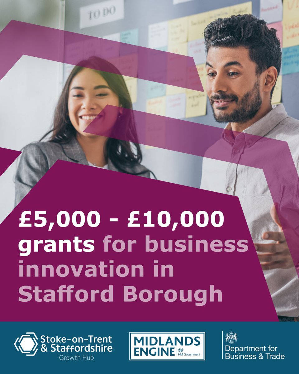 #StaffordBorough businesses can apply for grants of between £5,000 - £10,000 to fund 80% of projects allowing them to branch out. 

⏰ The closing date for applications is February 23! Check eligibility and apply here: loom.ly/Yz1UZLU 

#GrantFunding #Stafford #Stone