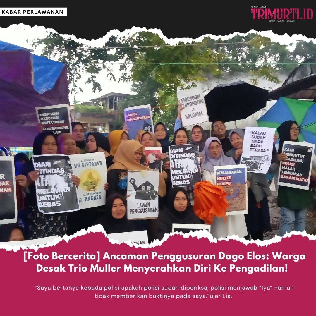 Terpantu sejak sore menjelang petang, berbagai kendaraan roda dua maupun roda empat memadati jalan Ir Haji Juanda hingga Terminal Dago Elos. Di tengah guyuran hujan, dan kendaraan yang tunggang langgang meloloskan diri dari kemacetan. Ratusan warga Dago Elos berdiri tegak dan