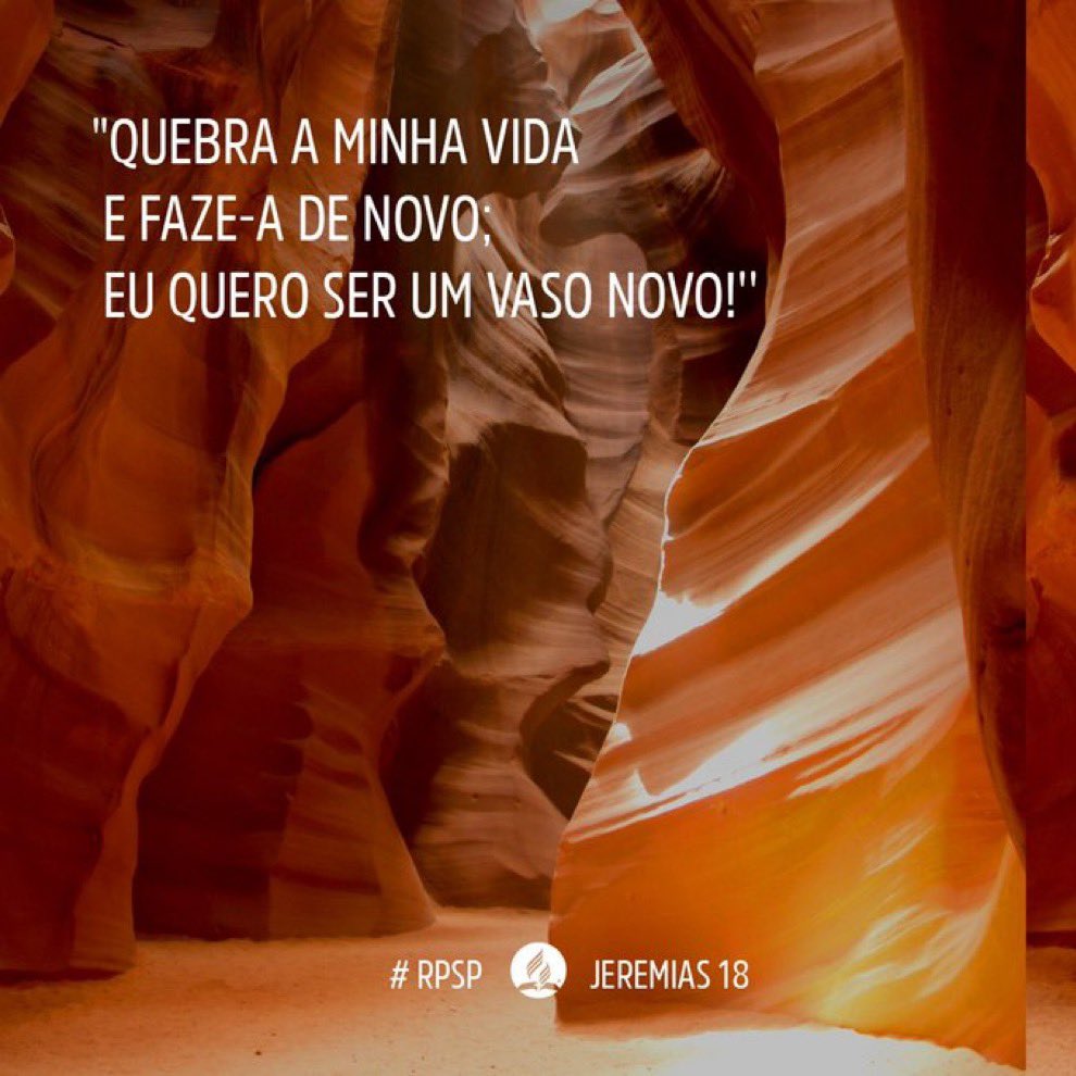 jeanetepinto's tweet photo. #Jr18|A vida ou a sua natureza pecaminosa te quebrou? O oleiro Jesus é especialista em fazer tudo novo de novo! Basta estar nas mãos Dele! #rpSp https://t.co/ITqrHUDi3N