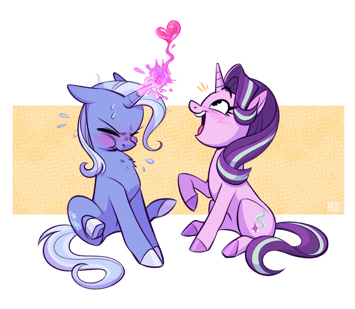 Trixie is trying XD 
Happy Hearts and Hooves day, everypony 💕✨
.
.
.
#heartsandhoovesday #mlpfanart #mlpart #startrix #mlpstartrix #mylittleponyart #mlpship #starlightglimmer #trixielulamoon #mlpg4