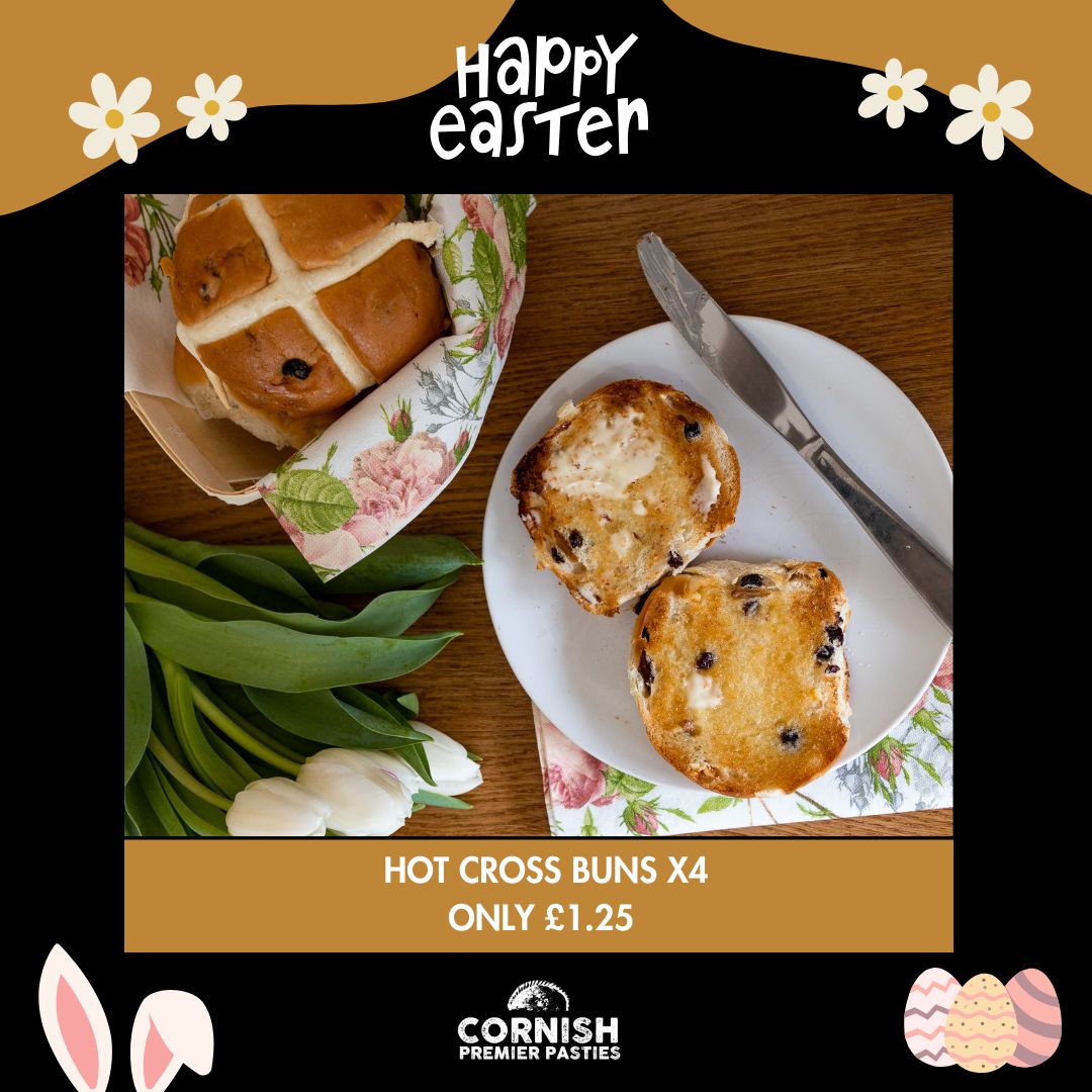 Our Easter range is now in store! Treat yourself to one of our Hot Cross Buns! Available in packs of 4 for only £1.25 💛