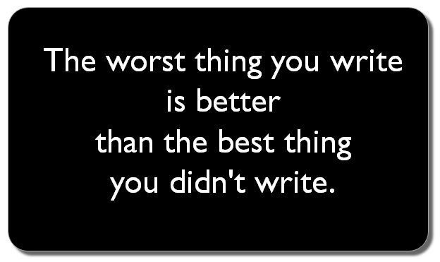 The worst thing you write is better than the best thing you didn't write. Just get something down on paper. Then you can improve on it. Keeping it all in your head is no good. You need to write it down. #PhDchat #ECRchat #postdoc #PhDforum #Acwri