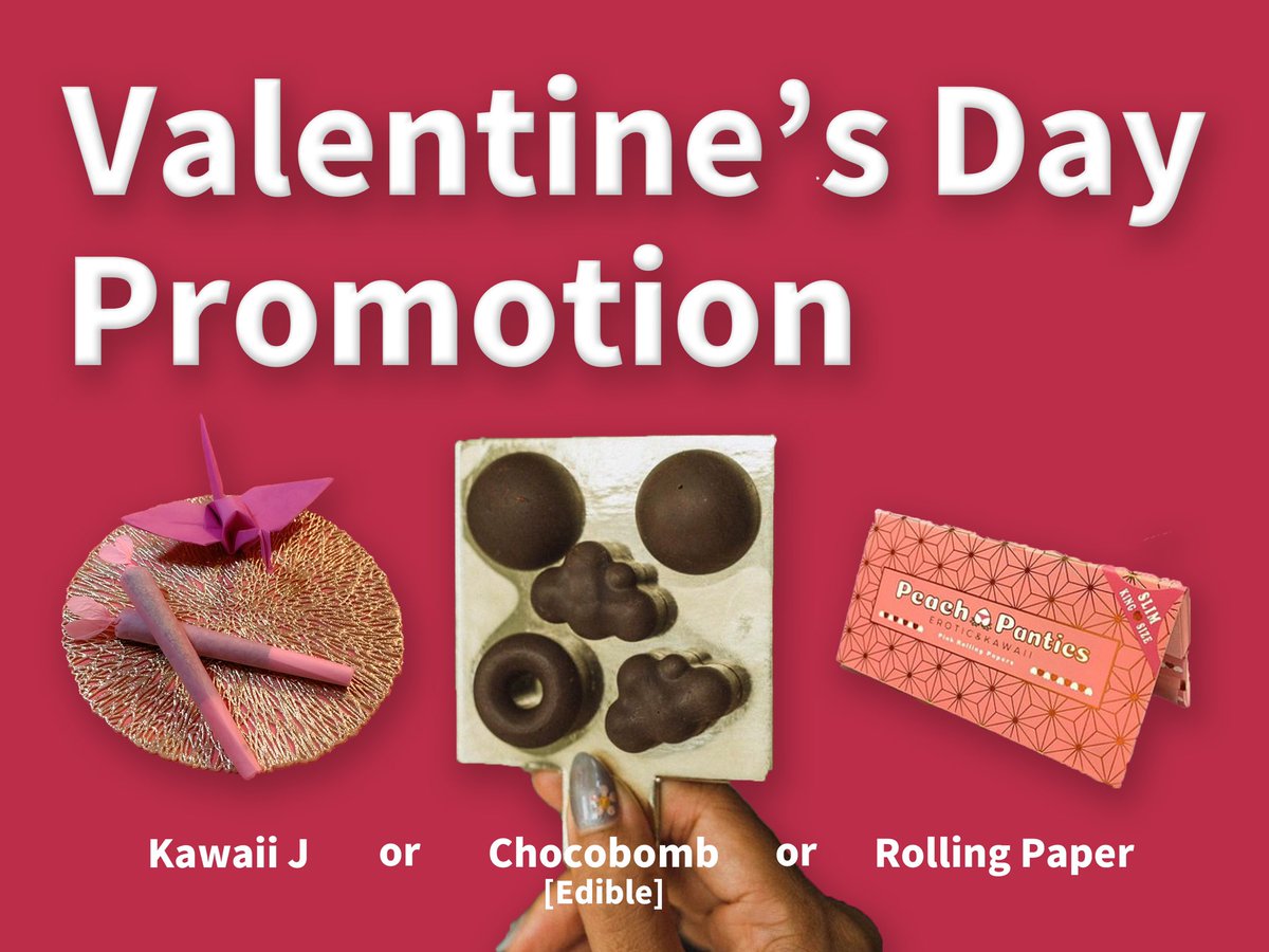 【Valentine's Day Promotion】
この投稿をシェアすると店頭で1g以上お買い上げの方に[Kawaii J] or [Chocobomb] or [Rolling paper]をプレゼント🎁 

1️⃣<a href="/peach_panties_/">Peach Panties🍑 420</a>をフォロー🍑
2️⃣この投稿にいいね❤️&amp;リポスト♻️
3️⃣お買い物時にリポスト画面提示(3/14まで)

PPで特別なバレンタインを💝
#khaosan