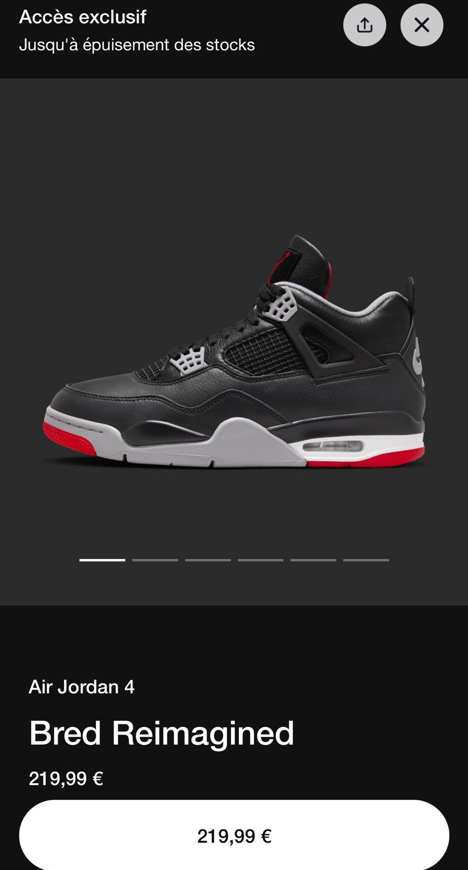 Sneakerologue on X Acces exclusif Air Jordan 4 Bred Reimagined sur SNKRS https t byZMw0CowS X
