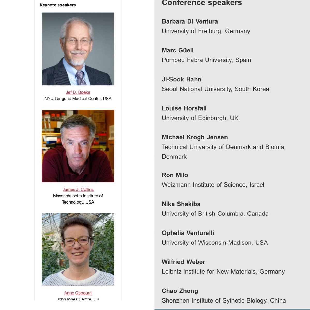 Happy to announce the line-up for the 2024 Wellcome Trust Synthetic Biology for Health and Sustainability Conference in Cambridge, UK on 21–23 October. …erences.wellcomeconnectingscience.org/event/syntheti… | What an exciting line-up. Hope you can join us!