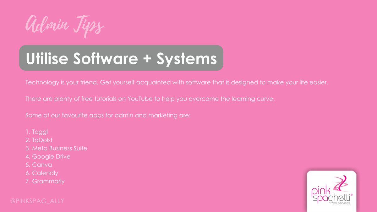 PinkSpag_Ally's tweet photo. If you're struggling to improve your performance, productivity and profitโcould your systems and structure be the issue?
Get in touch with me today so that we can discuss your needs and what might work for you ๐
#VirtualAssistantUK #VirtualAssistantService https://t.co/JtMa8IPguo