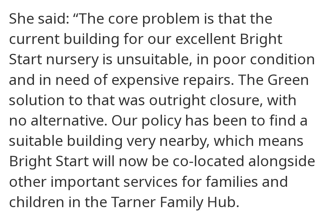 It's very frustrating to once again hear @SaveBrightStart is being cut because of the building after being told it wasn't the reason by @BrightonHoveCC officers. And how can a move to a 'more suitable' building mean all U2s care and half the staff are cut? theargus.co.uk/news/24119802.…