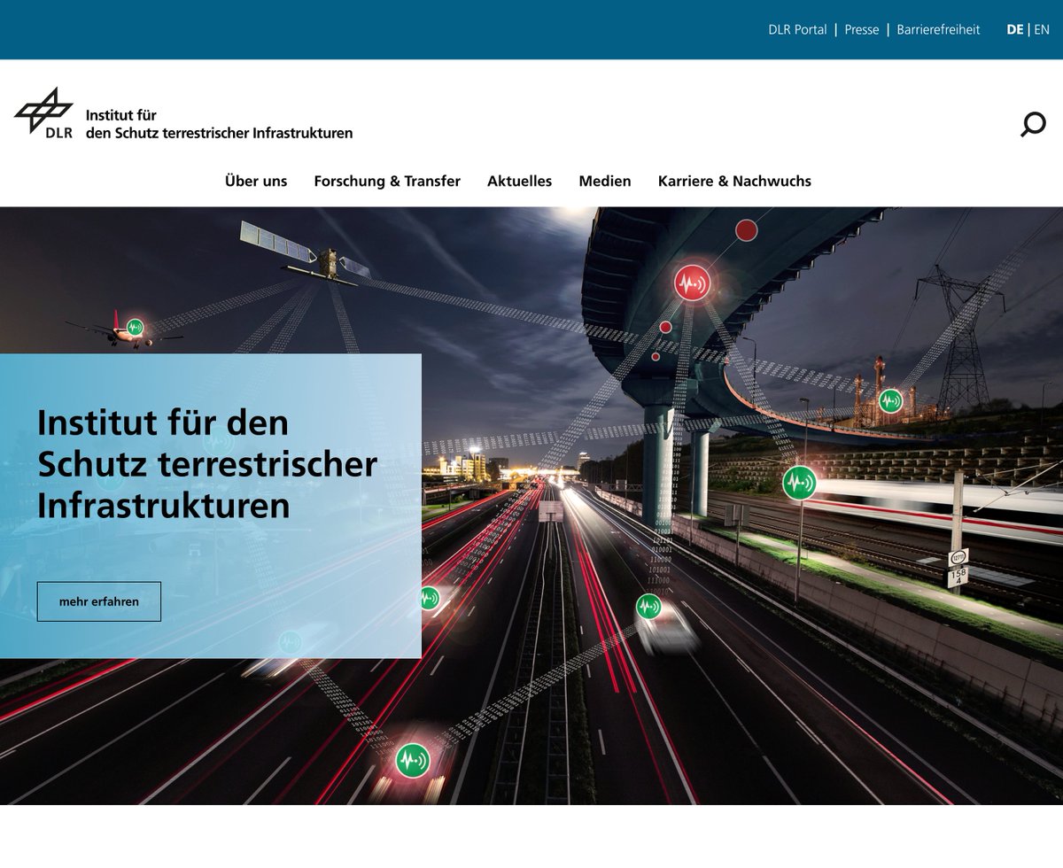 Two institutes of the German Aerospace Center (DLR) went live today with #Plone6. The Institute of Transportation Systems (dlr.de/en/ts) and the Institute for the Protection of Terrestrial Infrastructures (dlr.de/en/pi). #plone #opensource #DLR