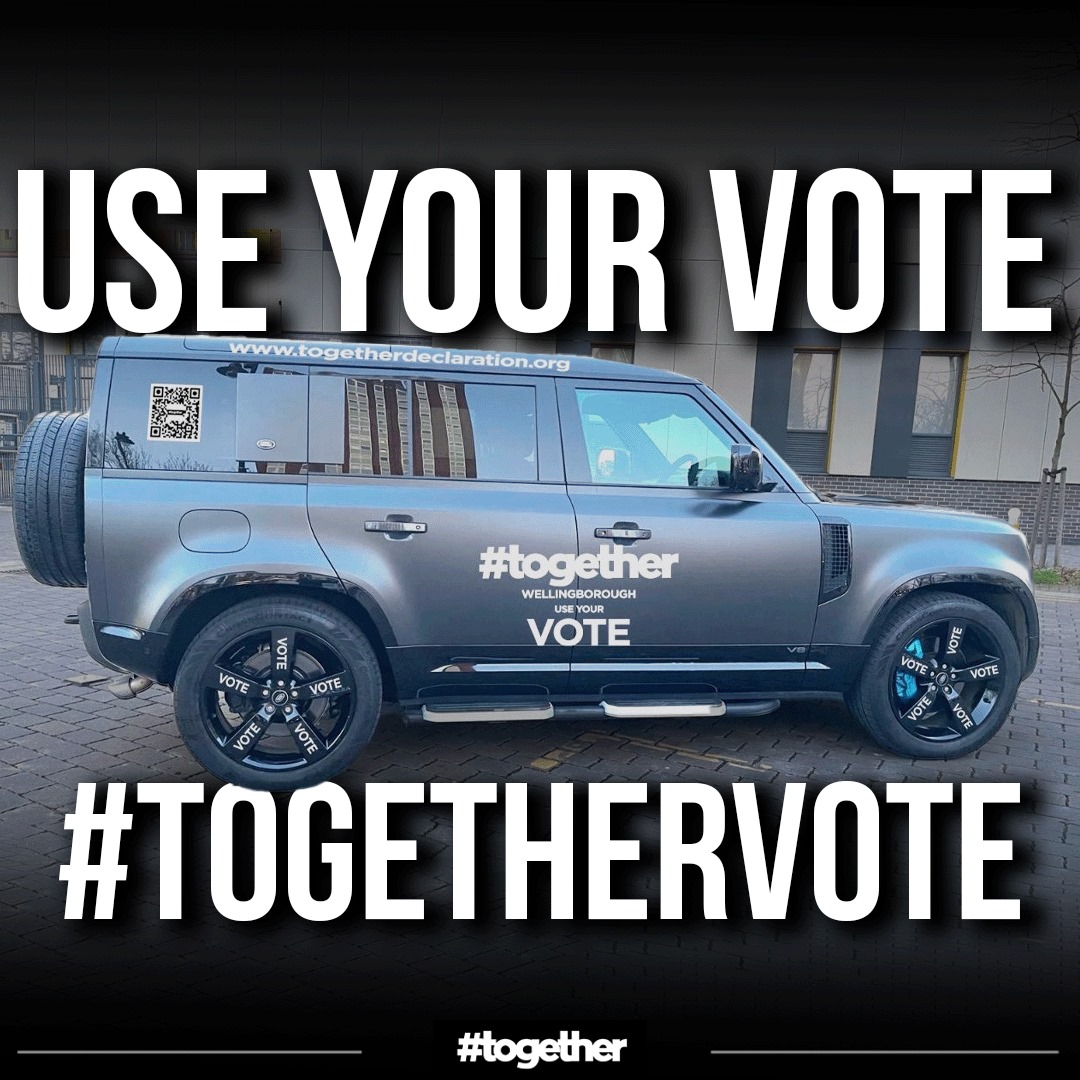 Togetherdec's tweet photo. ELECTIONS today!

We’re in Wellingborough &amp; Kingswood encouraging everyone to come out, ask candidates where they stand on:

Net Zero
Free speech
Never again to lockdowns

+ Vote for best answer for freedom

#WellingboroughByElection #TogetherVote

See: https://t.co/Y1VS3L1GS5 https://t.co/3kU7SOujB3