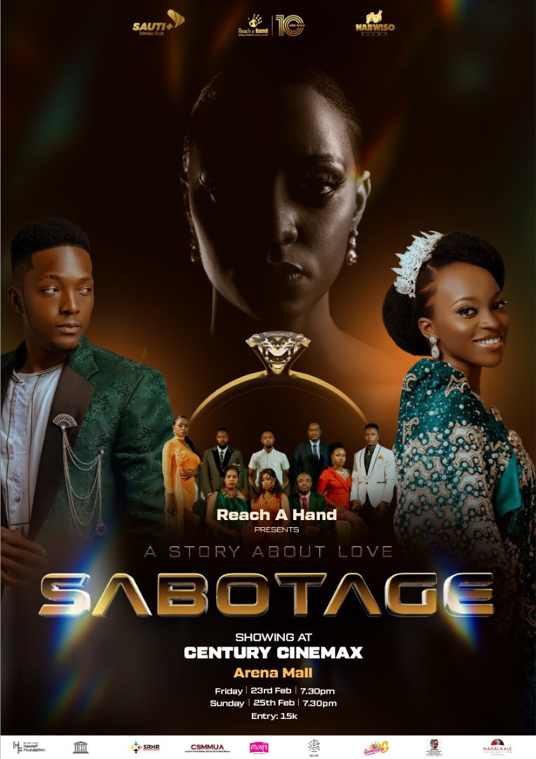 .@ReachAhand presents a Ugandan film “Sabotage” that’ll be premiering today at century Cinemax Acacia mall. It was produced by @HumNabimanya and directed by @nabwisom #SabotageUg