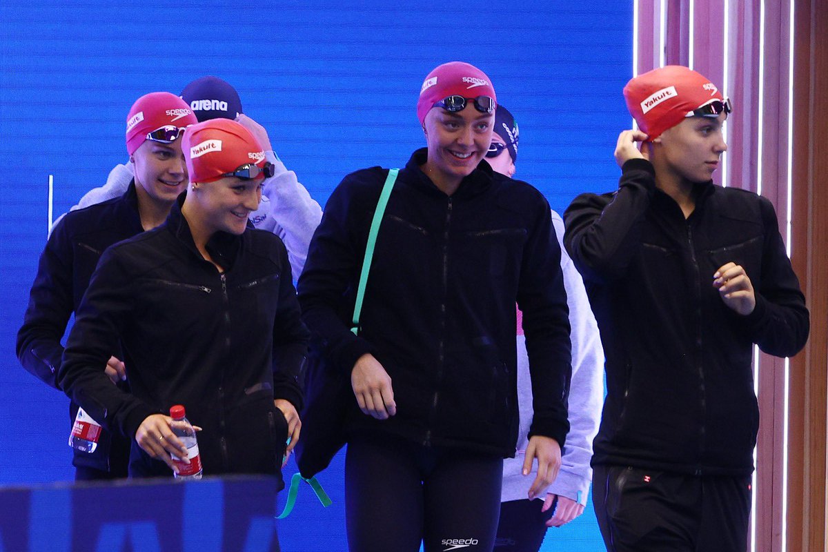 Aquatics_GB's tweet photo. Freya Colbert, Abbie Wood, Lucy Hope &amp; Medi Harris combine to see the 🇬🇧 Women’s 4x200m Freestyle Relay team into the final later today 👏 

That wraps up another morning of heats with every British swimmer progressing 👍 https://t.co/Yk1CwrQpAC