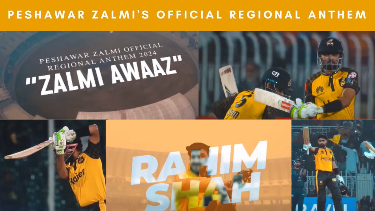 The official regional anthem of Peshawar Zalmi, "Zalmi Awaaz," performed by Rahim Shah, has been released.

Peshawar Zalmi knows how to engage with fans.

Babar Azam is the main focus of this attention.🐐

Everyone knows who the brand is.

#PSLAnthem #PeshawarZalmi #BabarAzam𓃵