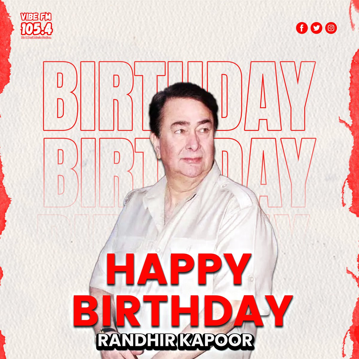 vibefm1054's tweet photo. Wishing a very Happy Birthday to Randhir Kapoor 🎉

#randhirkapoor https://t.co/W3t3BJM0KQ