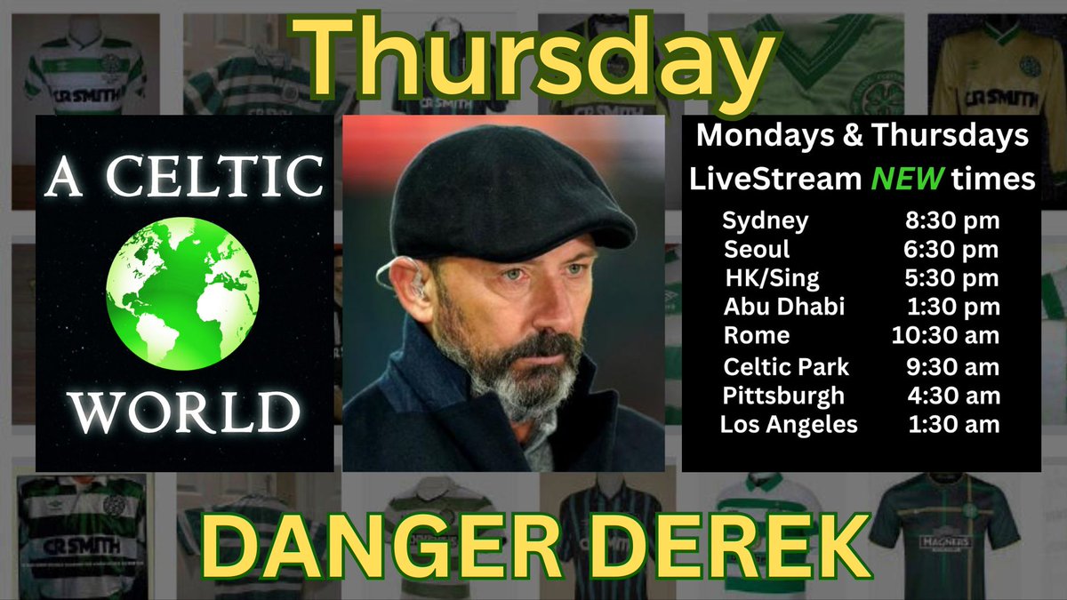 09:30 livestream on YouTube today Glasgow time:
* Where are we at? 
* What's with the player rotation? 
* Evidence of BR's elite status? 
* Can we overcome Danger Derek this time?

🍀YT Link in pinned post🍀
🍀A Celtic World - Come Join Us!🍀

#celtic #celticfc #celticpodcast