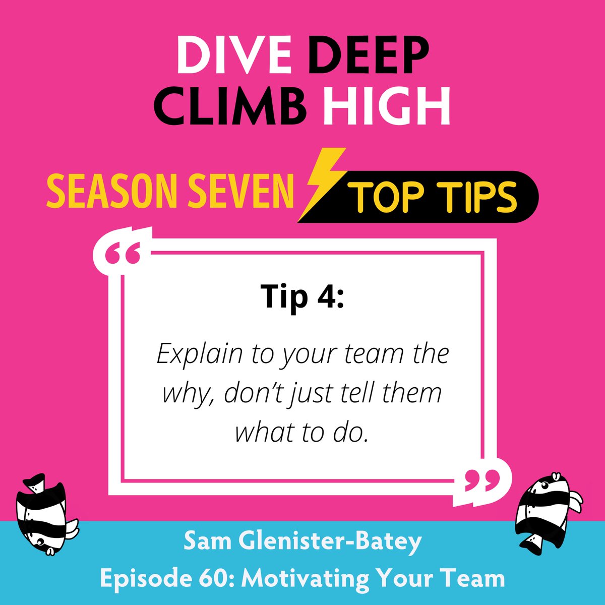 Here is the next top tip from Season 7 of the Dive Deep, Climb High #podcast🎙with Sam Glenister-Batey, Head of Conferences at @uolconferences Sam shares great tips on how to motivate your team. 🎧Take a listen at: bit.ly/3YfgcjO #LeadershipDevelopment #Motivation