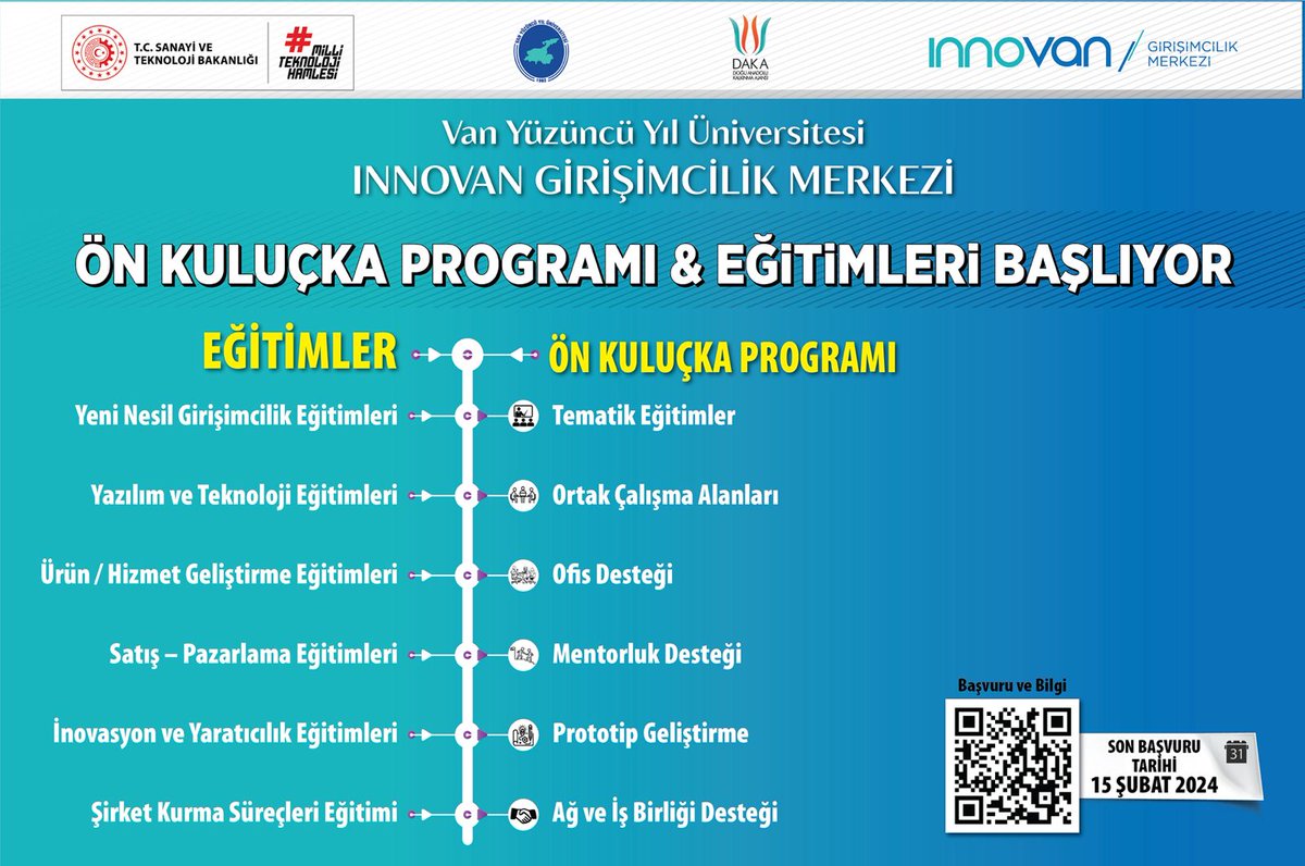 İnnovan Girişimcilik Merkezi Eğitim ve Ön Kuluçka Programı Başvuruları İçin Son Gün!
daka.org.tr/duyurular/675
<a href="/TCSanayi/">Sanayi ve Teknoloji Bakanlığı</a>
<a href="/KalkinmaAjansGM/">Kalkınma Ajansları Genel Müdürlüğü</a>
<a href="/yyuinnovan/">İnnovan Girişimcilik Uygulama ve Araştırma Merkezi</a>
#DAKAdesteğiyle