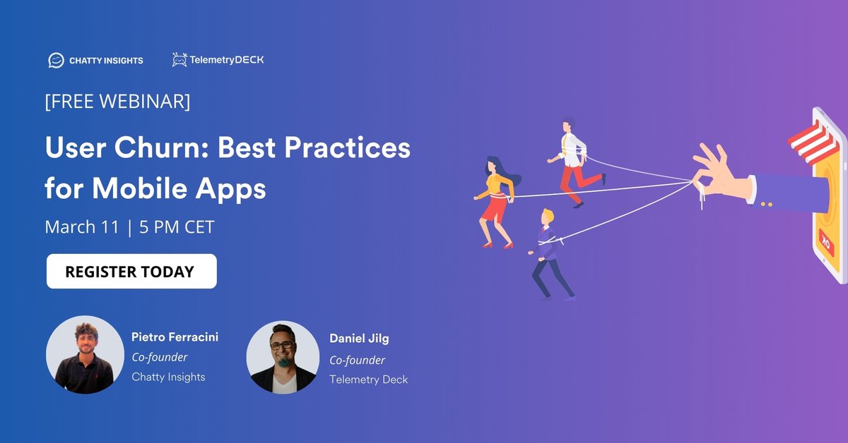 Churn rate &amp; user retention – join our free webinar on March 11. 
We tackle questions like: 
- Definition of churn
- Measuring churn
- Improving churn rate
Also, there will be plenty of time for your questions.
Register: us06web.zoom.us/webinar/regist…