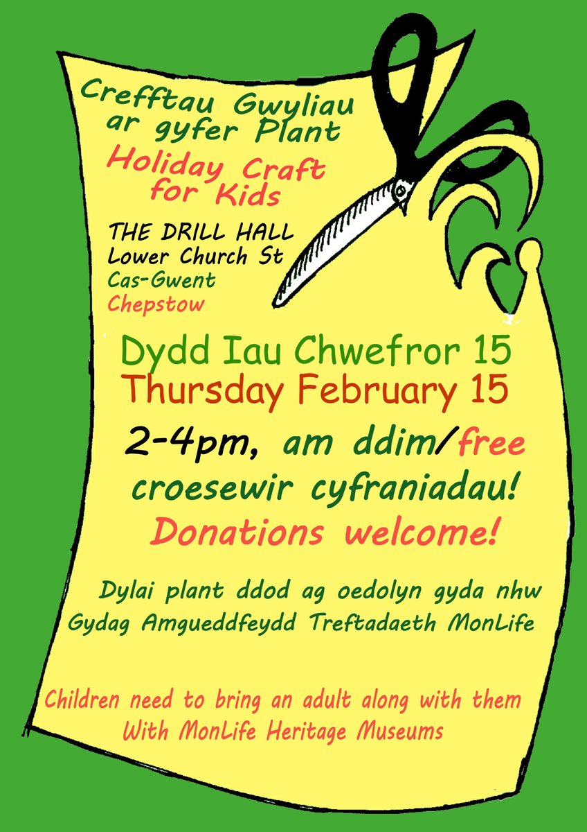 Get creative today, Thursday 15 Feb @YourDrillHall #Chepstow #halfterm #familyfun