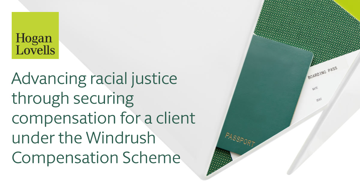A @HoganLovells pro bono team has successfully secured compensation for a client who faced years of injustice and hardship, under the Windrush Compensation Scheme. More: hoganlovells.com/en/responsible… #ProBono #CompensationScheme #Windrush