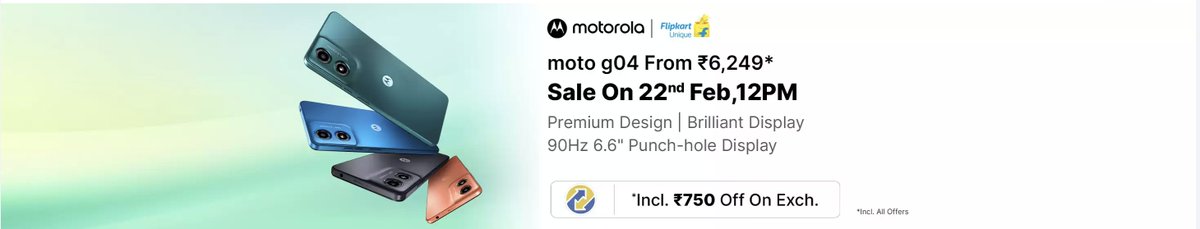 moto g04 launched in India
- 6.5-inch 90Hz LCD
- Unisoc T606
- 4GB/8GB RAM, 64GB/128GB storage
- 5,000mAh/15W
- 16MP rear, 5MP front
- Android 14
- Side-mounted fingerprint scanner, face unlock
- 4G VoLTE, Wi-Fi 802.11ac, Bluetooth 5.0, GPS
- 3.5mm audio jack
- Dolby Atmos