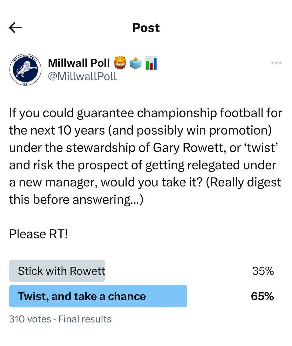 For those of you who wanted Rowett out last October and were prepared to “twist and risk us going down”, I hope you’re not one of fans who are calling for Joe Edwards head already!! 😄