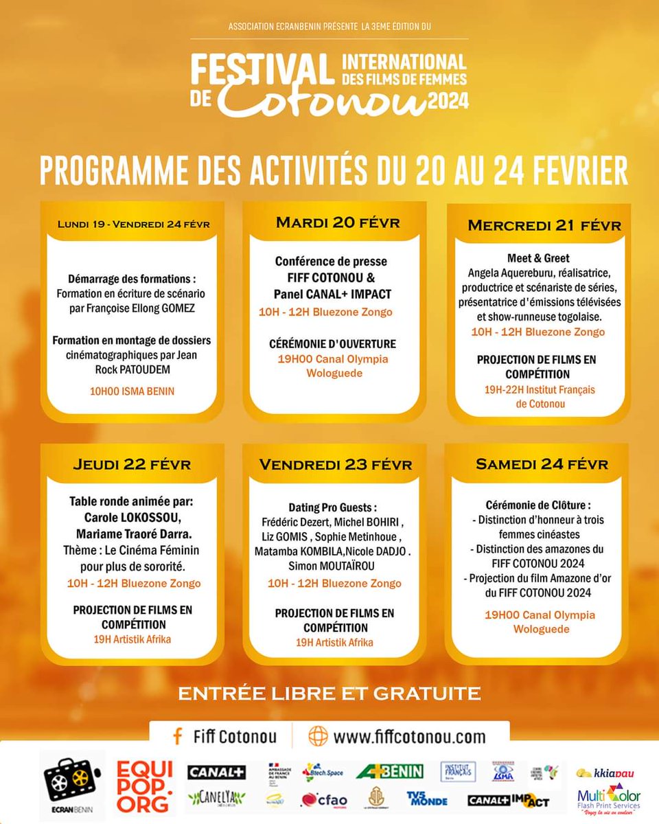 initiatives229's tweet photo. La 3e édition tant attendue du FIFF Cotonou est là, et elle promet de combler tous les amoureux du cinéma ! 🥰
Avec une programmation mêlant classiques et nouveautés, cette année s'annonce plus captivante que jamais.  🎬✨ 

#FIFFCotonou
#TT229 https://t.co/eXUjIMGYoP