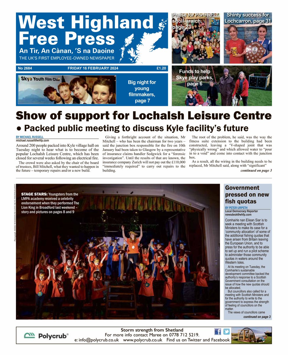 Thursday = Free Press day...🗞️ The front page of another very busy @WHFP1 - available now in shops or via email subscription at whfp.com 🗞️ Our thanks as always to all who buy a paper to stay informed and support our work 👍