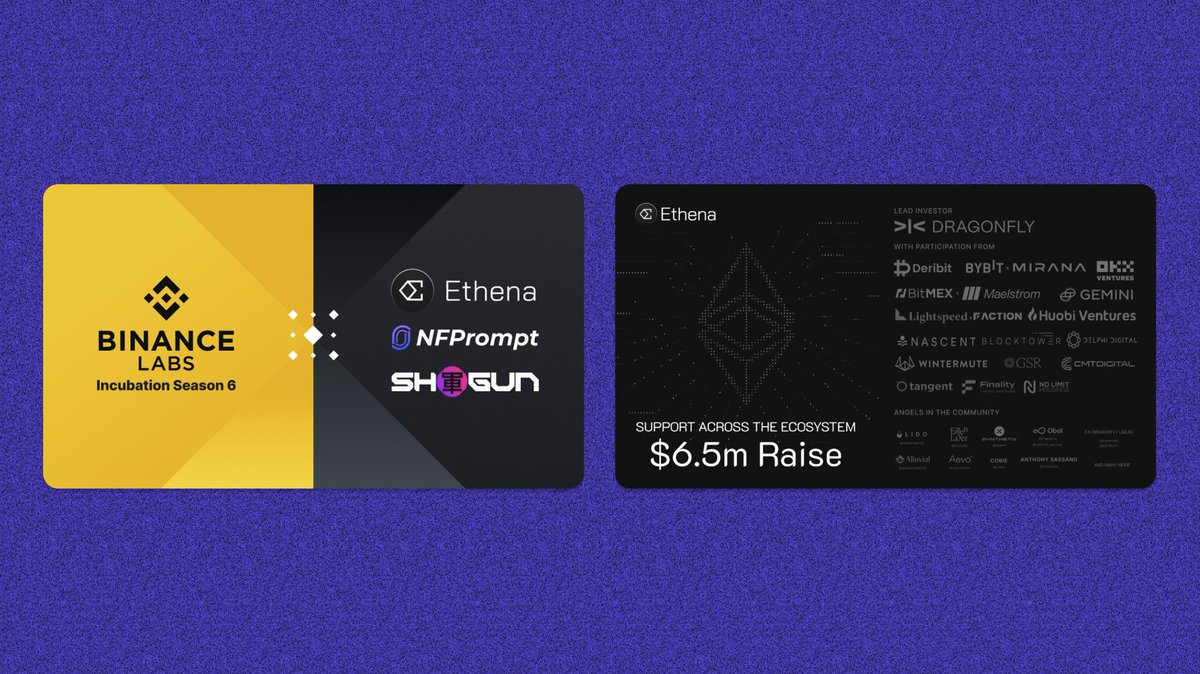 its_airdrop's tweet photo. 🔥 Binance Labs announced their investment in Ethena.

You can join the Shard airdrop campaign as of now.

The beta is now live.

🔗 Link: https://t.co/TYgeqbYE9m

✨ You can earn shard airdrops by:
▫️ Buying USDe [5x Shards / Day]
▫️ Staking sUSDe [1x Shards/Day]
▫️ Adding liquidity [20x Shards / Day]

Ethena is a decentralized protocol on Ethereum offering a crypto-based alternative to traditional banking.

They are also backed by Dragonfly, Bitmex, and more.

As the platform is in beta, there are risks involved so take care of that.