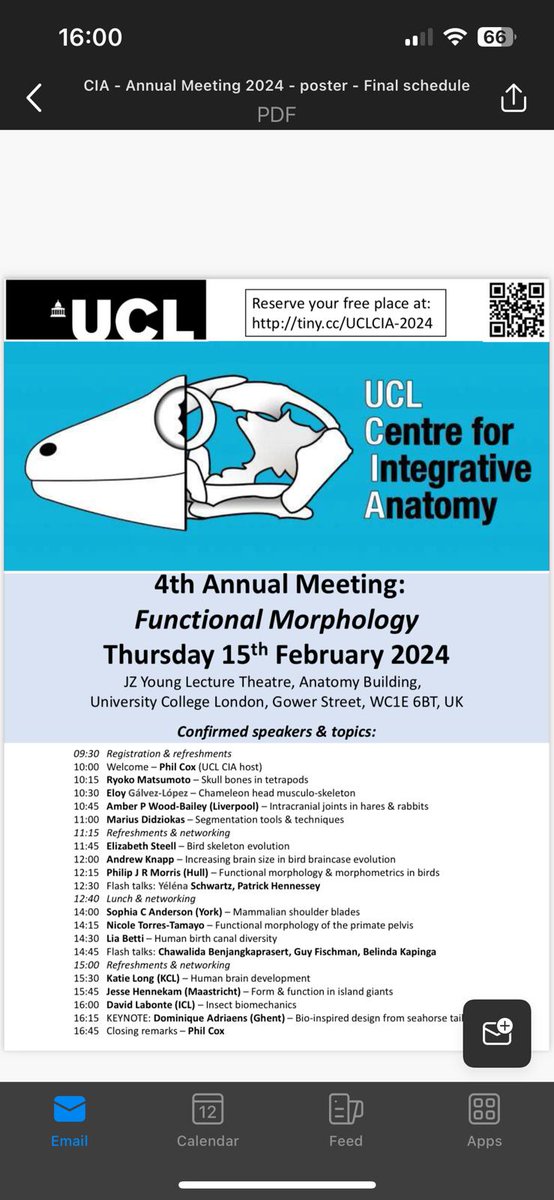 On our way to attend the 4th Annual meeting of <a href="/CIA_UCL/">UCL Centre for Integrative Anatomy</a> hosted at <a href="/ucl/">UCL</a>, and we are super psyched for the variety of talks today; from human birth canals to insect biomechanics! #Anatomy #ComparativeAnatomy #FunctionalAnatomy #Biomechanics #Development #Evolution