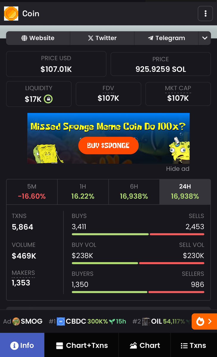 Low MC gamble on $Sol
No info on team. Cool original idea with 1 coin supply. Reminds me of Hay but without huge supply out there.
@Sol_coin
t.me/CoinPortalSol

2yK8j6Sc2sU1vztb1j8rikbHTZM64d4EZBpZM6Yu5QGA