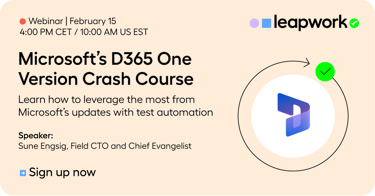 Calling all #Dynamics365 communities - today is the day!📣 We’ll cover key facts, deadlines and strategies in just 30 minutes. Sign up here: hubs.ly/Q02klRLn0 #OneVersion #QualityAssurance #TestAutomation