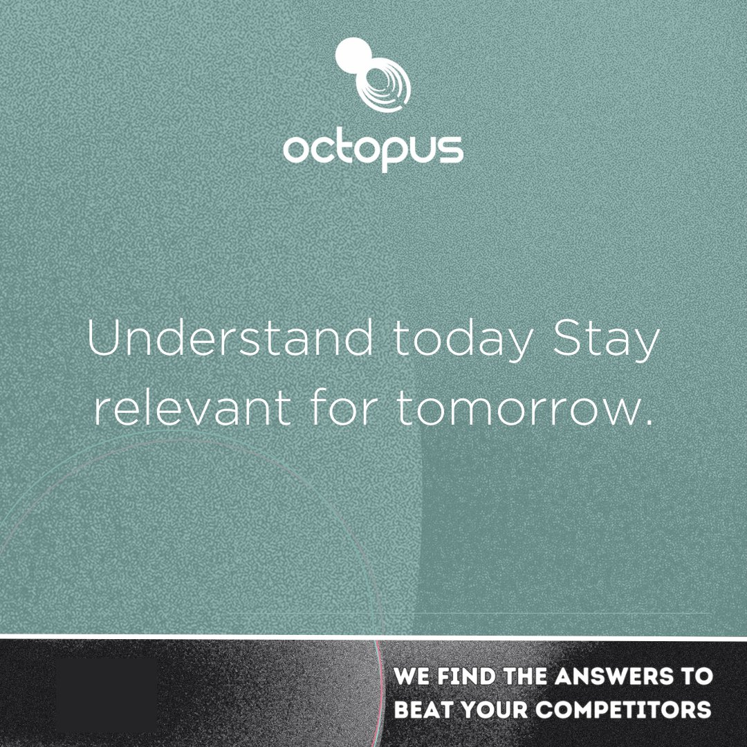 Octopusintell's tweet image. Understand today. Stay relevant for tomorrow.

👁️🗨️ #Insight #CompIntel #WeFindTheAnswers - Your success is our mission. Let&apos;s redefine the game together. 🌊🐙🔥 

octopusintelligence.com