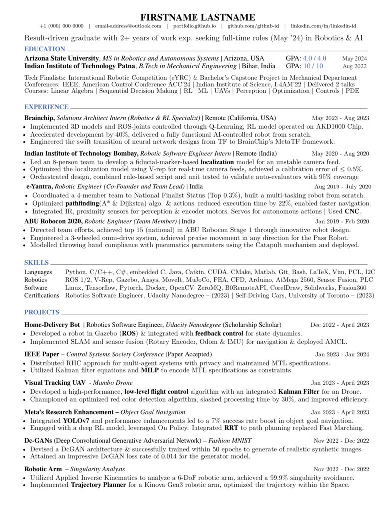 yourgradcoach's tweet photo. It is heartbreaking to see so many students getting rejected by their dream universities every year! 🥹

It is not because your profile is not impressive, but it is probably because you lack the correct strategy. 

Follow these tips to maximise your chances of winning a fully funded #phd and #masters 

1. Identify labs & supervisors

Go to Google Scholar & type the areas of your interest to see research papers & profs of your interest. 

Organise them in the order of recency

Find out their institute & read about their ongoing projects on the department website.

Or if they have advertised a position, read the project description properly (such as aims of the research, duties of the candidate etc.). 

This will help you identify your fit with the lab. 

Shortlisting universities just by their "rank" is a hollow approach. 

2. Cold-email supervisors. 

Most cold-emails receive no response. 

Why? 

Because you may be talking too much about yourself rather than how you can contribute to prof's research.

The majority of your cold-email should discuss why you think you are the right fit (preferably in points) for their lab. 

Talk about the contributions you can make to their work/what makes you curious about their research.

3. Understand the requirements for applications. 

• Do you have the necessary qualifications? 

• Have you taken the proficiency tests? 

• Do you have your transcripts ready? 

Brilliant applications get rejected because they are incomplete.

4. Understand whether the program is fully funded or partially funded or has no funding at all. 

Many of you apply to places without any funding. 

This requires you to find external scholarships, which is relatively harder to find.

5. Leverage your SoP. 

Mention 4 key points to make it irresistible: 

- What makes you curious about research?
- What makes you prepared for this program?
- Why is this program the best for you?
- Why is this program beneficial for your future?

6. Curate an effective CV. 

Your CV should NOT have colors or unnecessary tables. This looks childish. 

Use the CV format by Harvard & McGill University to write yours. You can simply google those. 

7. Get your Letters of Recommendation in time. 

Let the prof have information about why you are an exceptional candidate for the program(s) you're applying to. 

Let them also know how their guidance & mentorship has influenced you in the direction of research.

8. Don't mess up in your interviews!!!

It's so heartbreaking to see students making it to the final stage of the applications only to get rejected due to lack of preparation for the interview.

8. Don't mess up in your interviews!!!

It's so sad to see students making it to the final stage of the applications only to get rejected due to lack of preparation for the interview.

Applying to graduate school is easy if you have the right strategy!

Here’s a CV sample for you (Source: LaTeX)