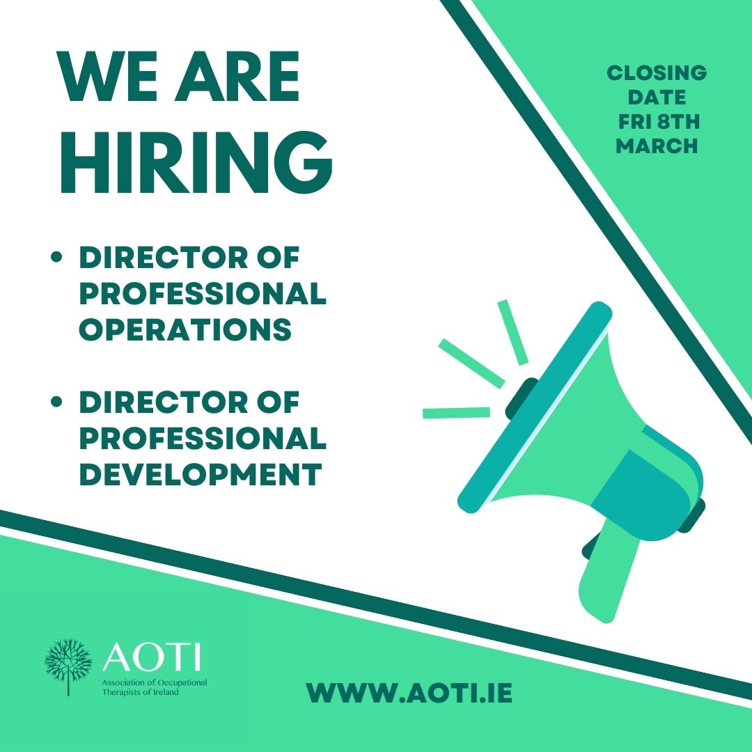 Would you like to work for AOTI? We are seeking applications for 2 paid staff roles in our organisation. This is your chance to work for your professional body as we continue to grow in response to the needs of our members. Full details available here: aoti.ie/news/We-are-Hi…