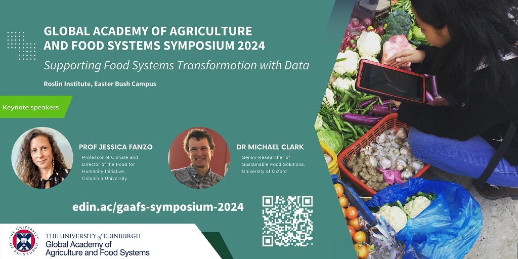 A month to go until our first annual symposium, on the theme Supporting Food Systems Transformation with Data, 15 March, Edinburgh. Keynotes by Jessica Fanzo, @columbiaclimate and Michael Clark, @oxmartinschool. Register and submit abstracts by 23 Feb. edin.ac/47xt5Zw