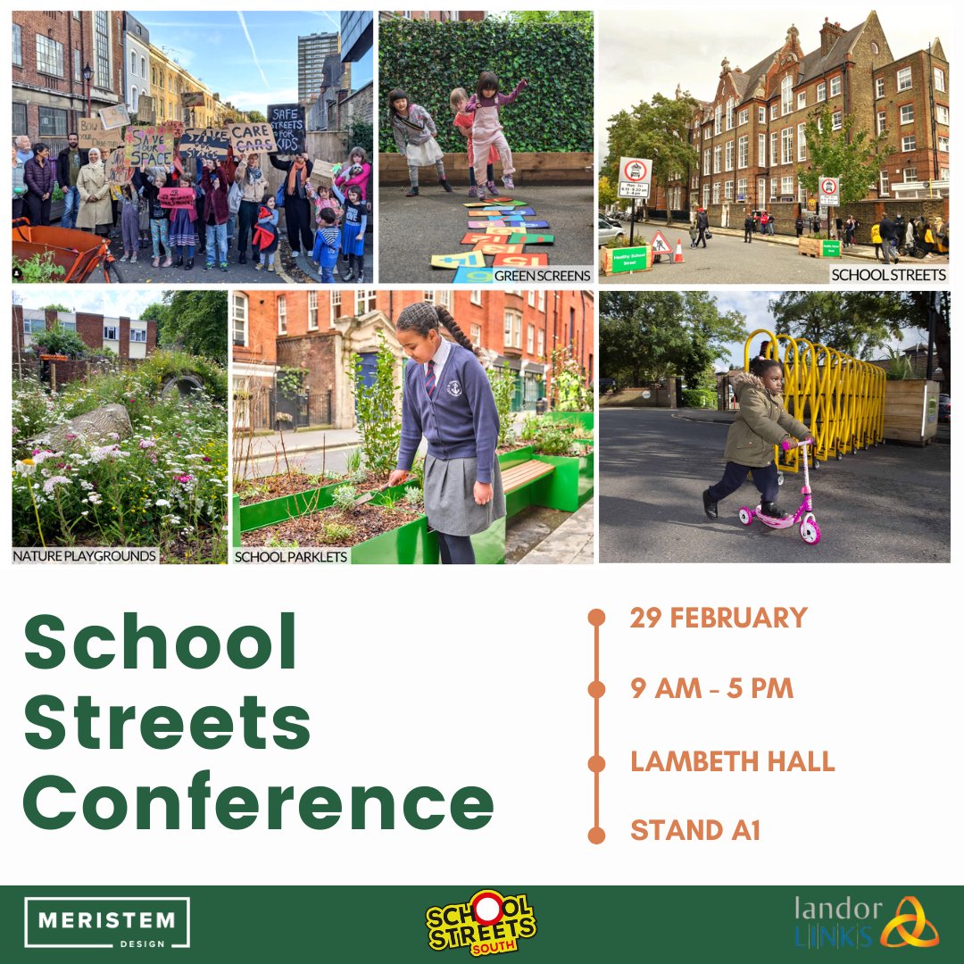 🚸🚶‍♂️What are your thoughts on #SchoolStreets? - How can we get more #parents, #schools, and local #communities involved in supporting these initiatives? 🗓 Excited to join the conversation! Check out the full conference programme and register here: landorlinks.uk/school-streets……