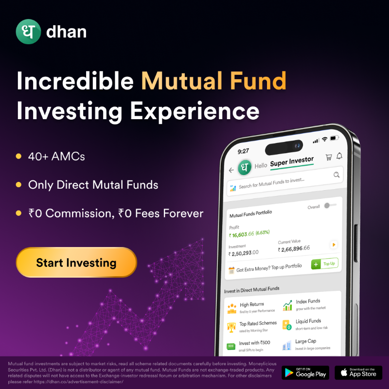 DhanHQ's tweet photo. Discover 1000+ Mutual Funds &amp; build your wealth with Dhan.

Start Investing today!