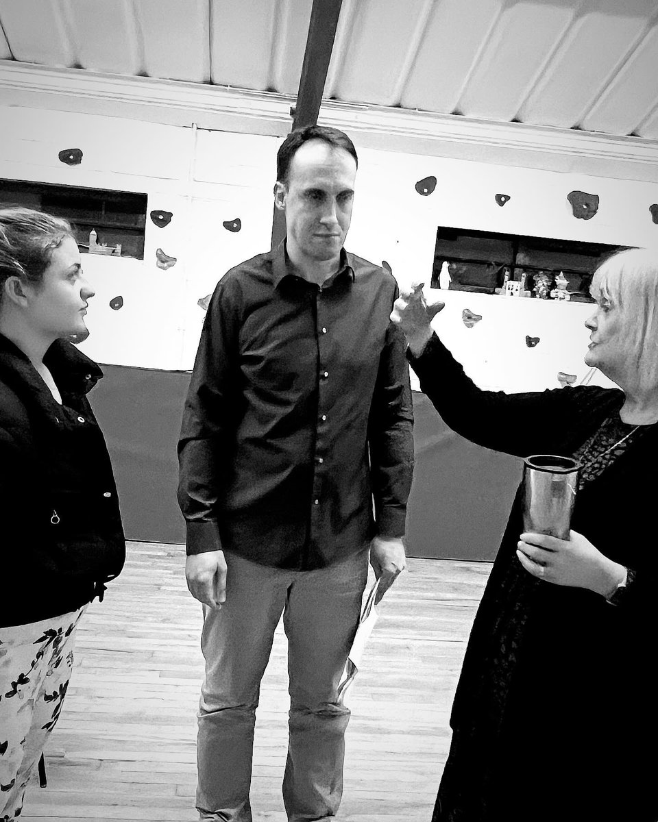 Rehearsals - Dominium written &amp; directed by Karen Heyworth well underway with leading actors Dominic Parford, Lilybella Bayliss and Denise Tomlinson coordinating part of the staging for this dark play performance part of a Double Bill -The National Archives 25th-27th April.
