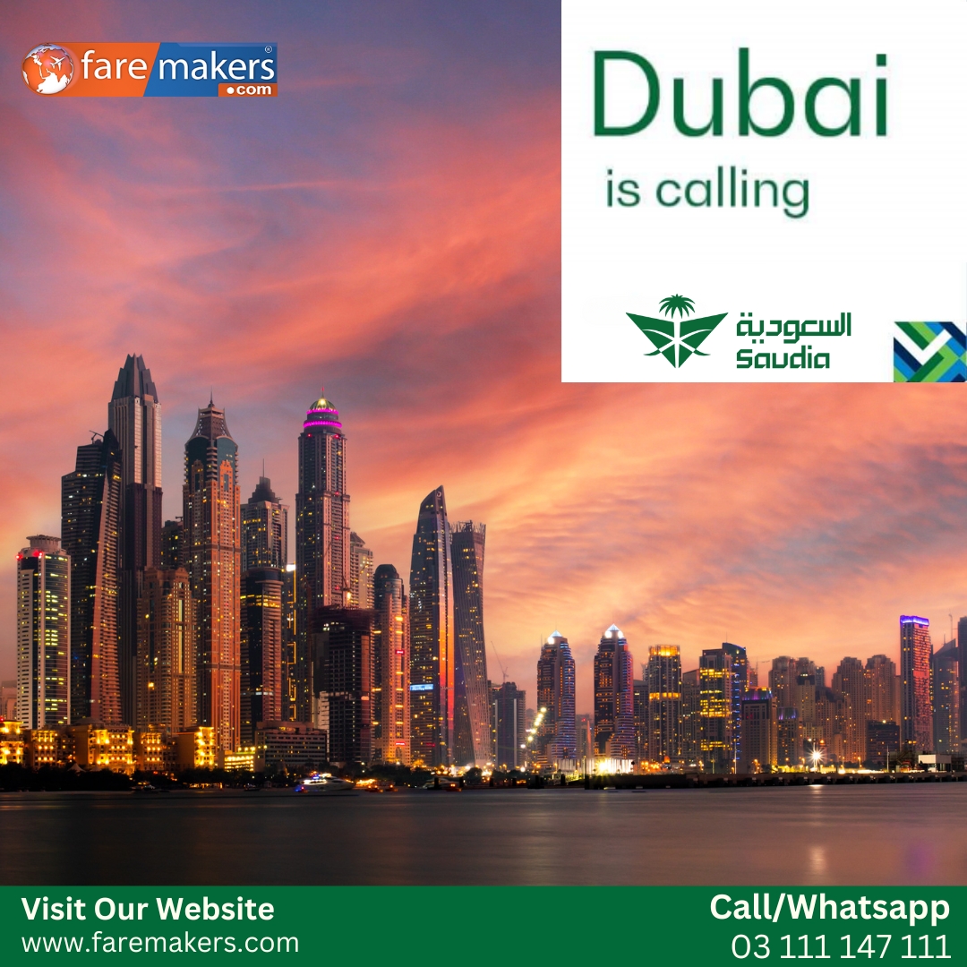Faremakers's tweet photo. #dubai is Calling 🤩,📍 Saudia Airlines offering amazing fare
Book Now, With Faremakers

Call/WhatsApp: 03 111 147 111
Visit: https://t.co/DFG0nGaI0c

#faremakers #TravelGoals #cheaprates #flights #specialoffer #saudiarabia #saudiaairlines #dubai https://t.co/ttfWdQjY2k