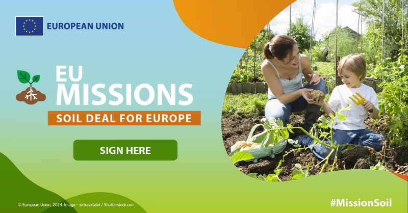 HorizonEU's tweet photo. Become a friend of Mission Soil!

If you care about the future of our soils, sign the #MissionSoil Manifesto✍️
 
You will get first access to upcoming events &amp; visibility for your organisation!

Sign ⤵️ #EUMissions