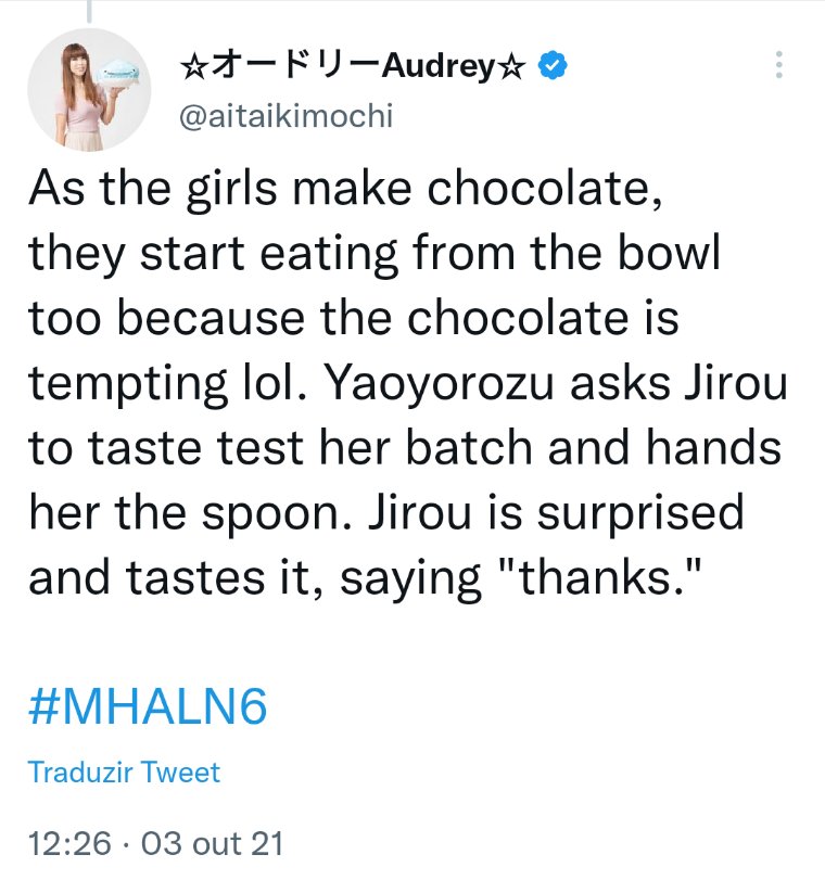 mmjrlove's tweet photo. jirou canonically ate momo's valentines day chocolate! https://t.co/LzU2tXYseJ
