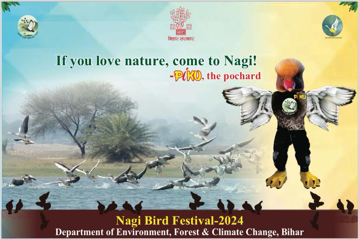 DEFCCOfficial's tweet image. 🌿 Exciting News! 🐦 Join us for the State Level Birds Festival 2024,organized by the Department of Environment, Forest and Climate Change, Government of Bihar! 🎉 If you're a nature enthusiast, this event is for you! 🌳 Come explore the vibrant birdlife at Nagi (1/2) #DEFCCBihar