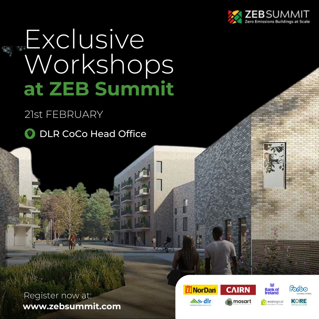 🗓️Less than 1 week to go until @zebsummit takes place, where @dlrcc will host a workshop focused on #sustainable building practices. ℹ️ Afternoon session now sold out, but still places available for the morning session. 🔗Find out more at zebsummit.com