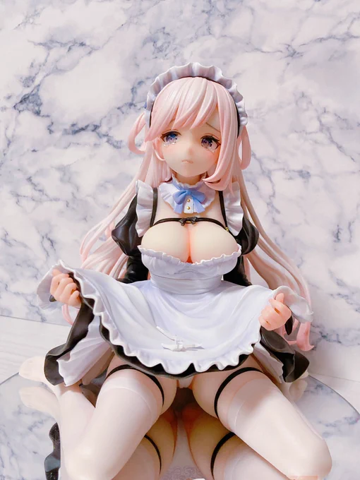 ໒꒱ドジっ娘メイド リリー illustration by 湯気フィギュアの量産試作サンプル届きましたWFで展示されたリリーちゃん透明感があって最高に可愛い特にお胸めちゃ好みにしてもらっちゃいました 